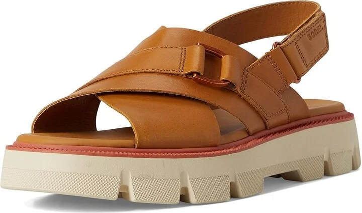 SOREL Rein CBtm Crisscross Sandals Women's Sandals Canyon Gold/Bleached Ceramic : 9.5 B - Medium, Leather - Image 5
