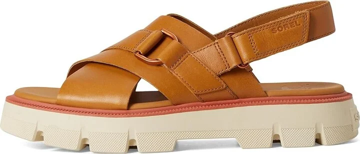 SOREL Rein CBtm Crisscross Sandals Women's Sandals Canyon Gold/Bleached Ceramic : 9.5 B - Medium, Leather - Image 6