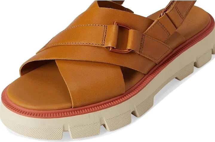 SOREL Rein CBtm Crisscross Sandals Women's Sandals Canyon Gold/Bleached Ceramic : 9.5 B - Medium, Leather - Image 7