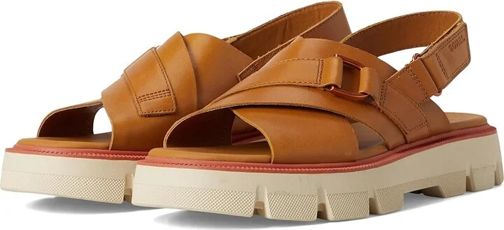 SOREL Rein CBtm Crisscross Sandals Women's Sandals Canyon Gold/Bleached Ceramic : 9.5 B - Medium, Leather
