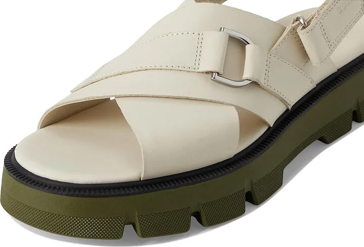 SOREL Rein CBtm Crisscross Sandals Women's Sandals Chalk/Utility Green : 7.5 B - Medium, Leather - Image 7