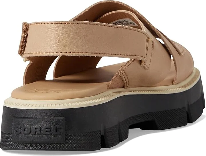 SOREL Rein CBtm Crisscross Sandals Women's Sandals Honest Beige/Black : 11 B - Medium, Leather - Image 4