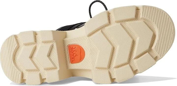 SOREL Rein CBtm Lace Platform Women's Sandals Black/Bleached Ceramic : 7 B - Medium, Leather - Image 3