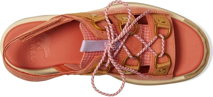 SOREL Rein CBtm Lace Platform Women's Sandals Tuscan/Gum : 8 B - Medium, Leather - Image 2