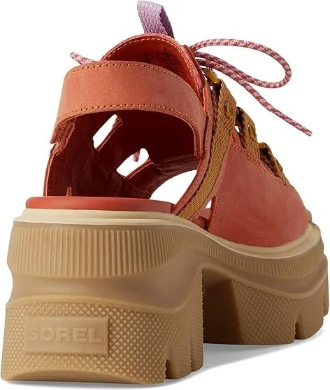 SOREL Rein CBtm Lace Platform Women's Sandals Tuscan/Gum : 8 B - Medium, Leather - Image 4