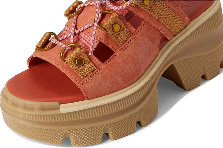 SOREL Rein CBtm Lace Platform Women's Sandals Tuscan/Gum : 8 B - Medium, Leather - Image 7