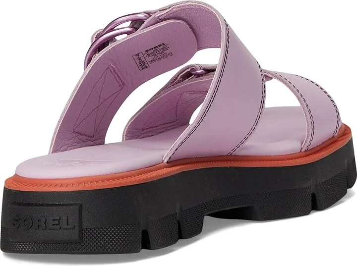 SOREL Rein CBtm Slide Sandals Women's Sandals Aura/Black : 9 B - Medium, Leather - Image 4
