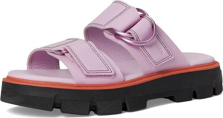 SOREL Rein CBtm Slide Sandals Women's Sandals Aura/Black : 9 B - Medium, Leather - Image 5