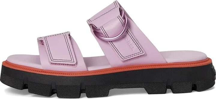 SOREL Rein CBtm Slide Sandals Women's Sandals Aura/Black : 9 B - Medium, Leather - Image 6