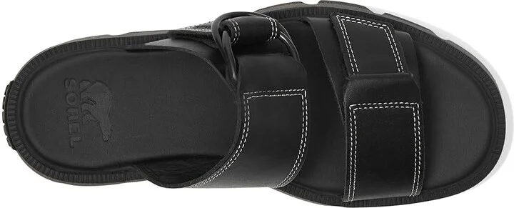 SOREL Rein CBtm Slide Sandals Women's Sandals Black/Black : 6.5 B - Medium, Leather - Image 2