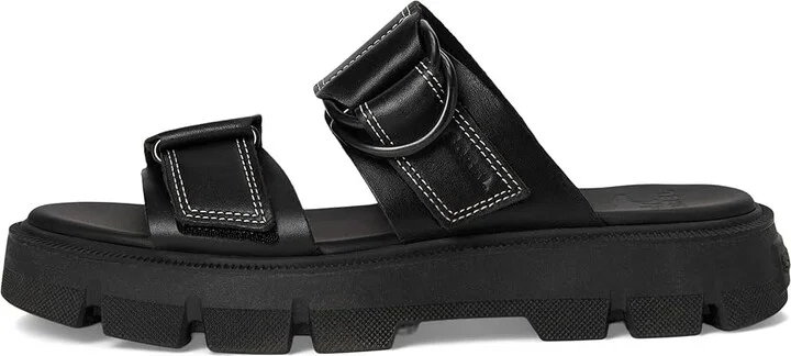 SOREL Rein CBtm Slide Sandals Women's Sandals Black/Black : 6.5 B - Medium, Leather - Image 6