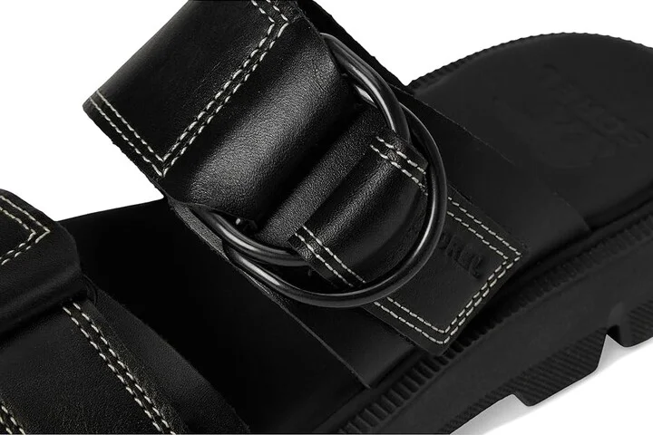 SOREL Rein CBtm Slide Sandals Women's Sandals Black/Black : 6.5 B - Medium, Leather - Image 7