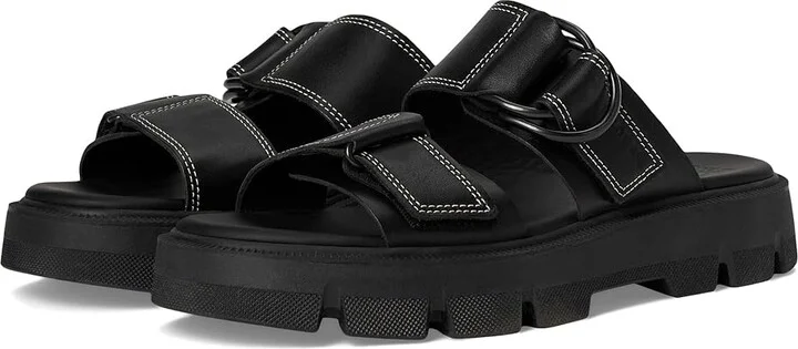 SOREL Rein CBtm Slide Sandals Women's Sandals Black/Black : 6.5 B - Medium, Leather