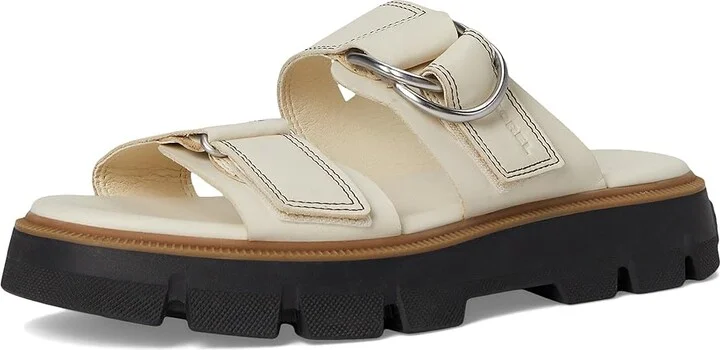 SOREL Rein CBtm Slide Sandals Women's Sandals Chalk/Black : 10.5 B - Medium, Leather - Image 5