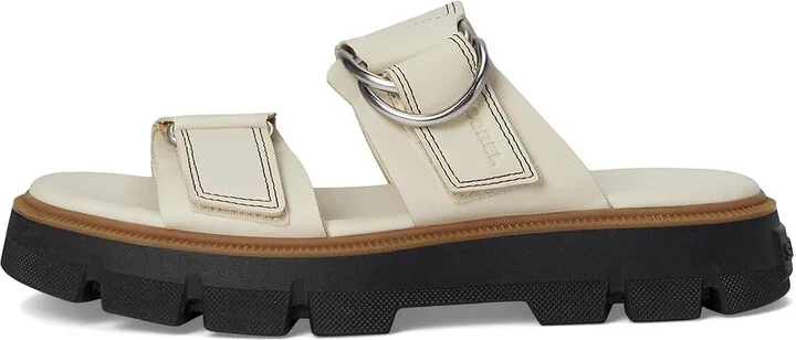 SOREL Rein CBtm Slide Sandals Women's Sandals Chalk/Black : 10.5 B - Medium, Leather - Image 6