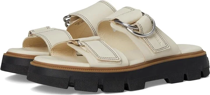 SOREL Rein CBtm Slide Sandals Women's Sandals Chalk/Black : 10.5 B - Medium, Leather