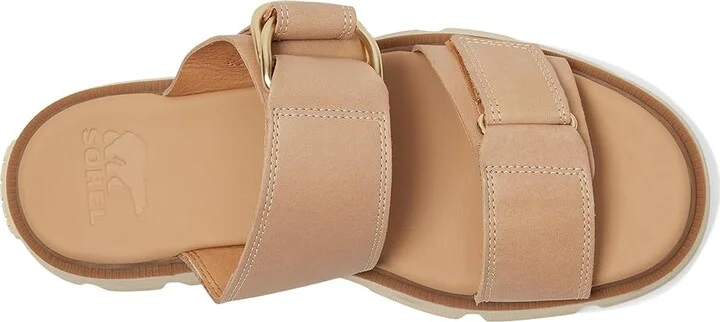 SOREL Rein CBtm Slide Sandals Women's Sandals Honest Beige/Bleached Ceramic : 8.5 B - Medium, Leather - Image 2
