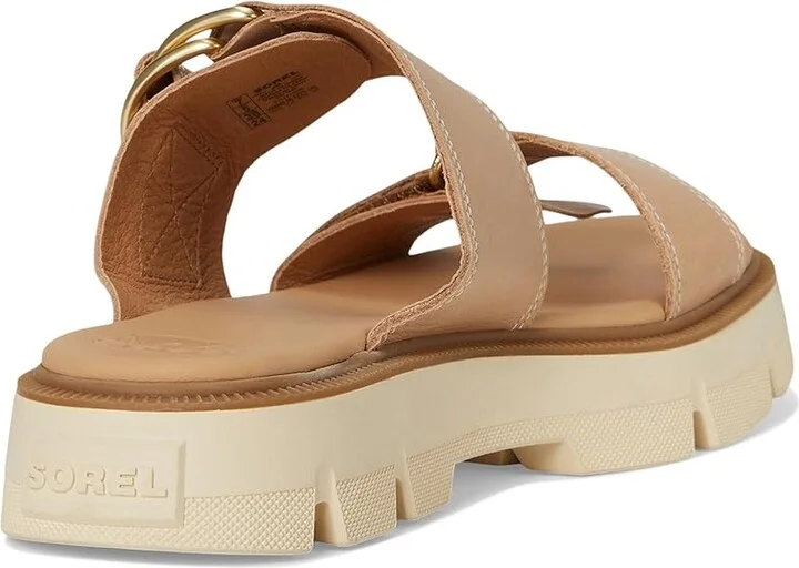 SOREL Rein CBtm Slide Sandals Women's Sandals Honest Beige/Bleached Ceramic : 8.5 B - Medium, Leather - Image 4