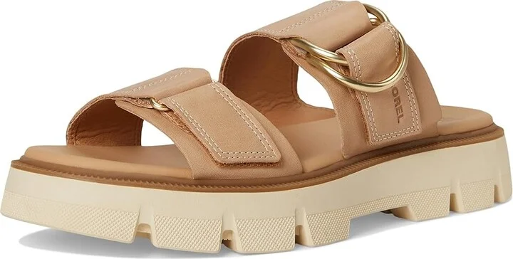SOREL Rein CBtm Slide Sandals Women's Sandals Honest Beige/Bleached Ceramic : 8.5 B - Medium, Leather - Image 5