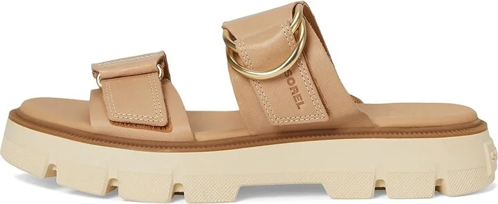 SOREL Rein CBtm Slide Sandals Women's Sandals Honest Beige/Bleached Ceramic : 8.5 B - Medium, Leather - Image 6