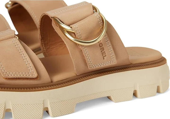 SOREL Rein CBtm Slide Sandals Women's Sandals Honest Beige/Bleached Ceramic : 8.5 B - Medium, Leather - Image 7