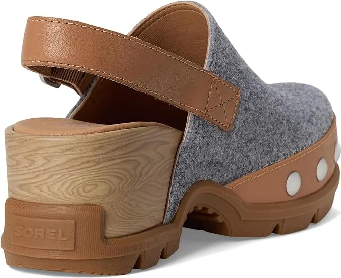 SOREL Roam'n Clog Felt Women's Shoes Tawny Buff/Gum 2 : 7 B - Medium, Felt/Leather - Image 4