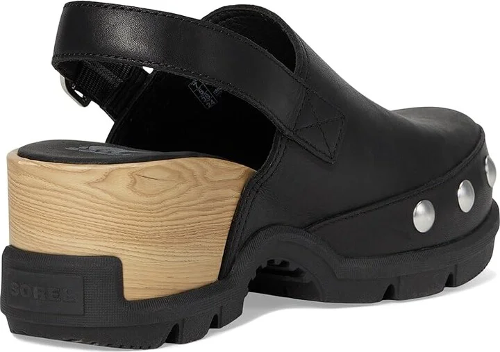 SOREL Roam'N Clogtm Rvt Women's Slippers Black/Black : 8.5 B - Medium, Leather - Image 4