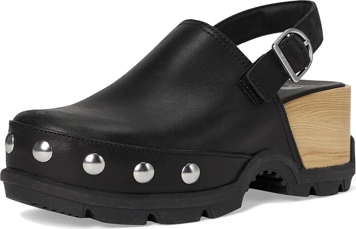 SOREL Roam'N Clogtm Rvt Women's Slippers Black/Black : 8.5 B - Medium, Leather - Image 5