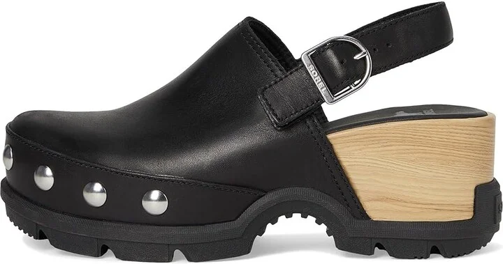 SOREL Roam'N Clogtm Rvt Women's Slippers Black/Black : 8.5 B - Medium, Leather - Image 6