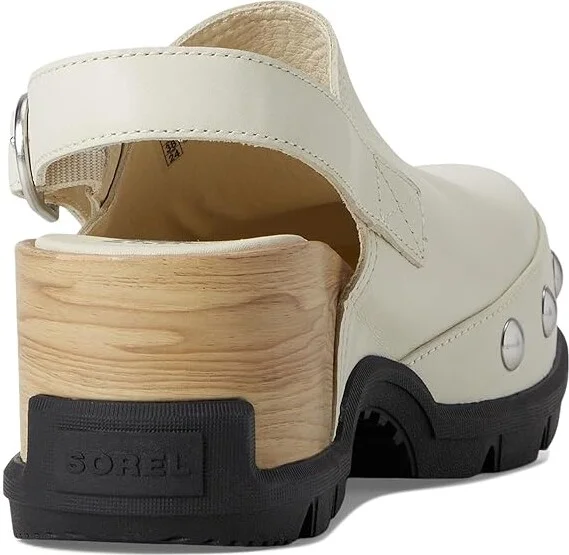 SOREL Roam'N Clogtm Rvt Women's Slippers Chalk/Black : 10.5 B - Medium, Leather - Image 4