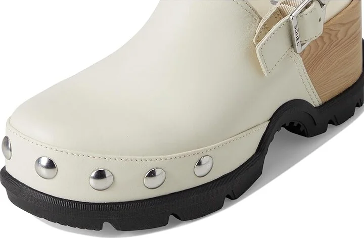 SOREL Roam'N Clogtm Rvt Women's Slippers Chalk/Black : 10.5 B - Medium, Leather - Image 7