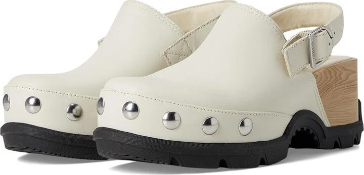 SOREL Roam'N Clogtm Rvt Women's Slippers Chalk/Black : 10.5 B - Medium, Leather