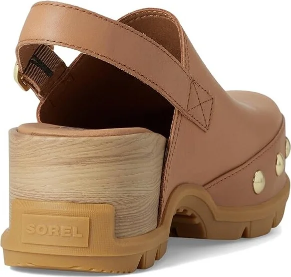 SOREL Roam'N Clogtm Rvt Women's Slippers Tawny Buff/Gum : 8 B - Medium, Leather - Image 4
