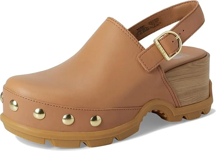 SOREL Roam'N Clogtm Rvt Women's Slippers Tawny Buff/Gum : 8 B - Medium, Leather - Image 5
