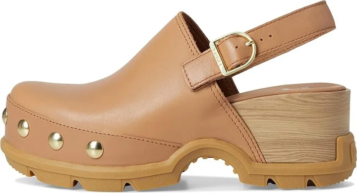 SOREL Roam'N Clogtm Rvt Women's Slippers Tawny Buff/Gum : 8 B - Medium, Leather - Image 6