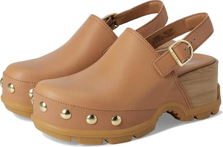 SOREL Roam'N Clogtm Rvt Women's Slippers Tawny Buff/Gum : 8 B - Medium, Leather