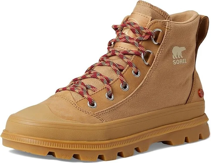 SOREL Scout N Abouttm Mid Sneakers Gear Chk Women's Shoes Caribou Buff/Gum : 7.5 B - Medium, Canvas/Leather - Image 5