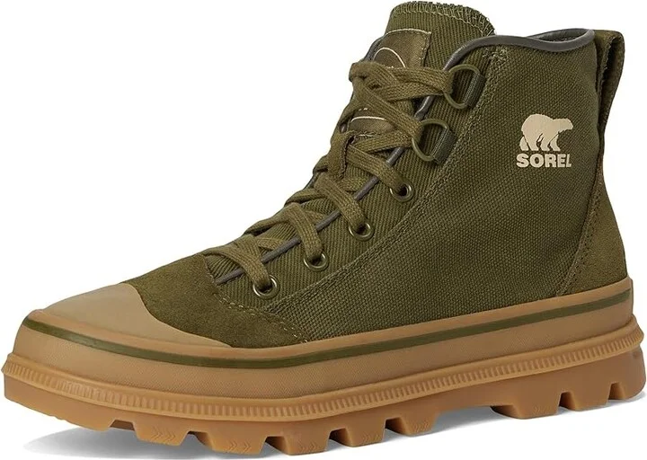 SOREL Scout N Abouttm Mid Sneakers Women's Shoes Utility Green/Gum : 8 B - Medium, Canvas/Leather - Image 5