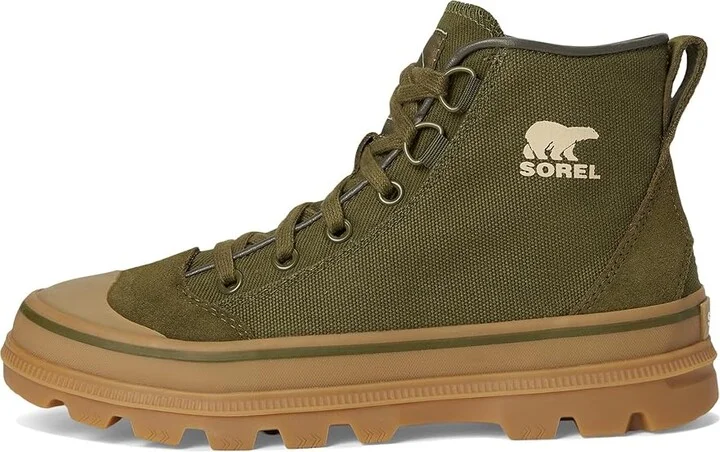 SOREL Scout N Abouttm Mid Sneakers Women's Shoes Utility Green/Gum : 8 B - Medium, Canvas/Leather - Image 6