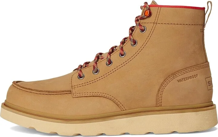 SOREL Slabtown 62tm Moc Toe Gear Chk WP Men's Boots Caribou Buff, Caribou Beige : 10.5 D - Medium, Leather/Suede - Image 6