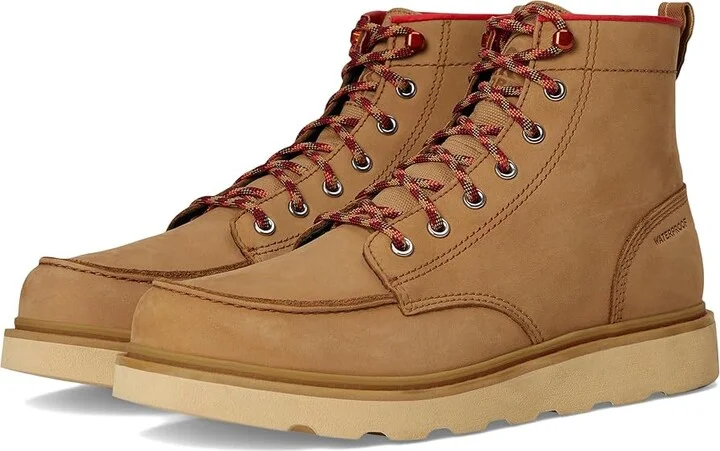 SOREL Slabtown 62tm Moc Toe Gear Chk WP Men's Boots Caribou Buff, Caribou Beige : 10.5 D - Medium, Leather/Suede