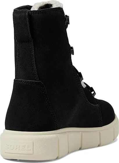 SOREL Sorel Explorertm III Joan Cozy Waterproof Women's Snow Shoes Black/Chalk : 7 B - Medium, Rubber/Suede - Image 4