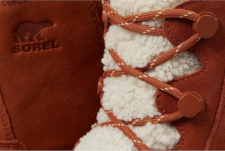 SOREL Sorel Explorertm III Joan Cozy Waterproof Women's Snow Shoes Sanguine/Natural : 5.5 B - Medium, Rubber/Suede - Image 5