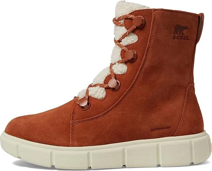 SOREL Sorel Explorertm III Joan Cozy Waterproof Women's Snow Shoes Sanguine/Natural : 5.5 B - Medium, Rubber/Suede - Image 6