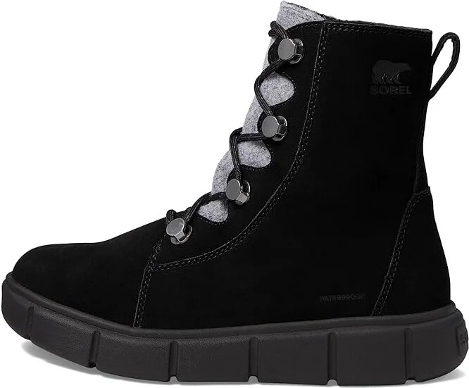 SOREL Sorel Explorertm III Joan Waterproof Women's Snow Shoes Black/Black : 10.5 B - Medium, Suede - Image 6