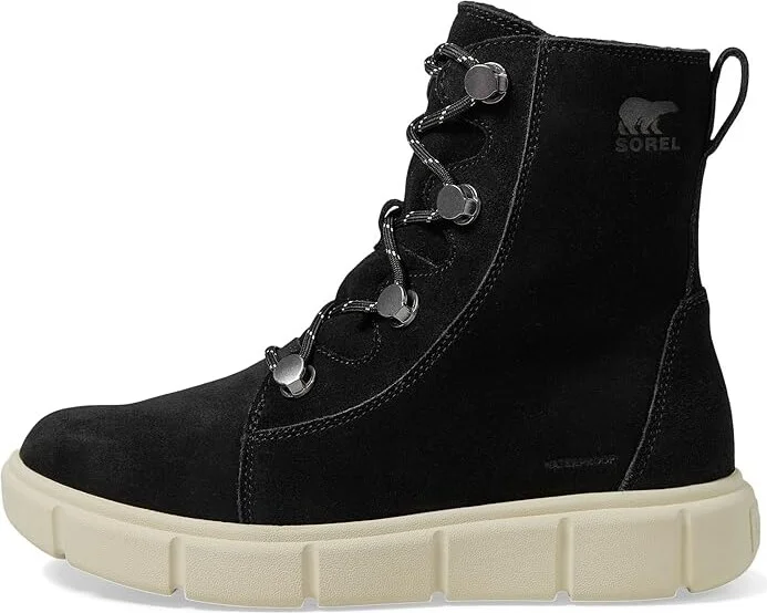 SOREL Sorel Explorertm III Joan Waterproof Women's Snow Shoes Black/Chalk : 9.5 B - Medium, Suede - Image 5