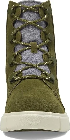 SOREL Sorel Explorertm III Joan Waterproof Women's Snow Shoes Utility Green/Chalk : 9 B - Medium, Suede - Image 2
