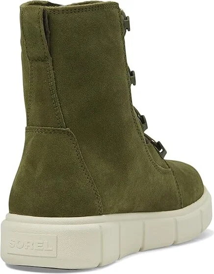 SOREL Sorel Explorertm III Joan Waterproof Women's Snow Shoes Utility Green/Chalk : 9 B - Medium, Suede - Image 4