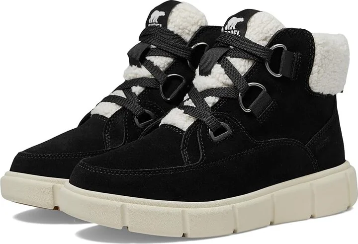 SOREL Sorel Explorertm III NW Lace Waterproof Women's Snow Shoes Black/Sea Salt : 10 B - Medium, Rubber/Suede