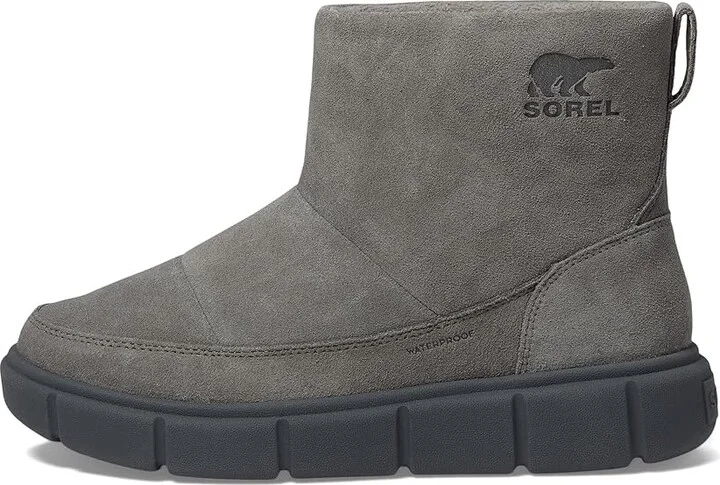 SOREL Sorel Explorertm III Slip-On Waterproof Women's Snow Shoes Quarry/Sea Salt : 7.5 B - Medium, Suede - Image 5